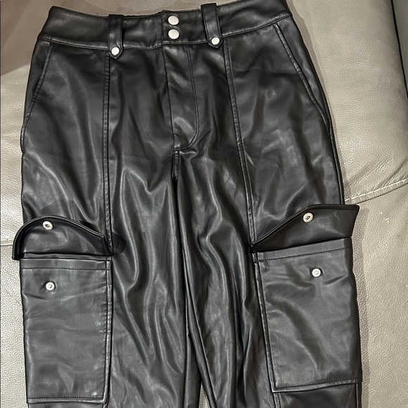 7 for all Mankind women’s Black Pleather Pants, Size S. EUC - Picture 8 of 8